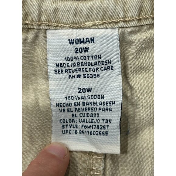 Faded Glory Womens Plus Cargo Skirt 20W Valley Tan Cotton Casual Utility Style - Picture 6 of 10